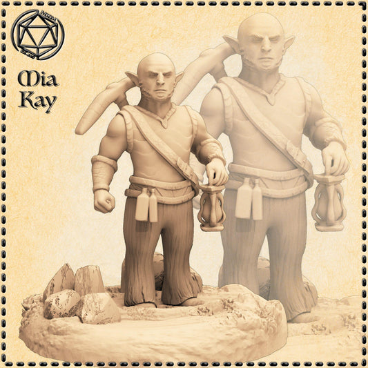 Cave Gnome Miner V2 miniature by M3DM
