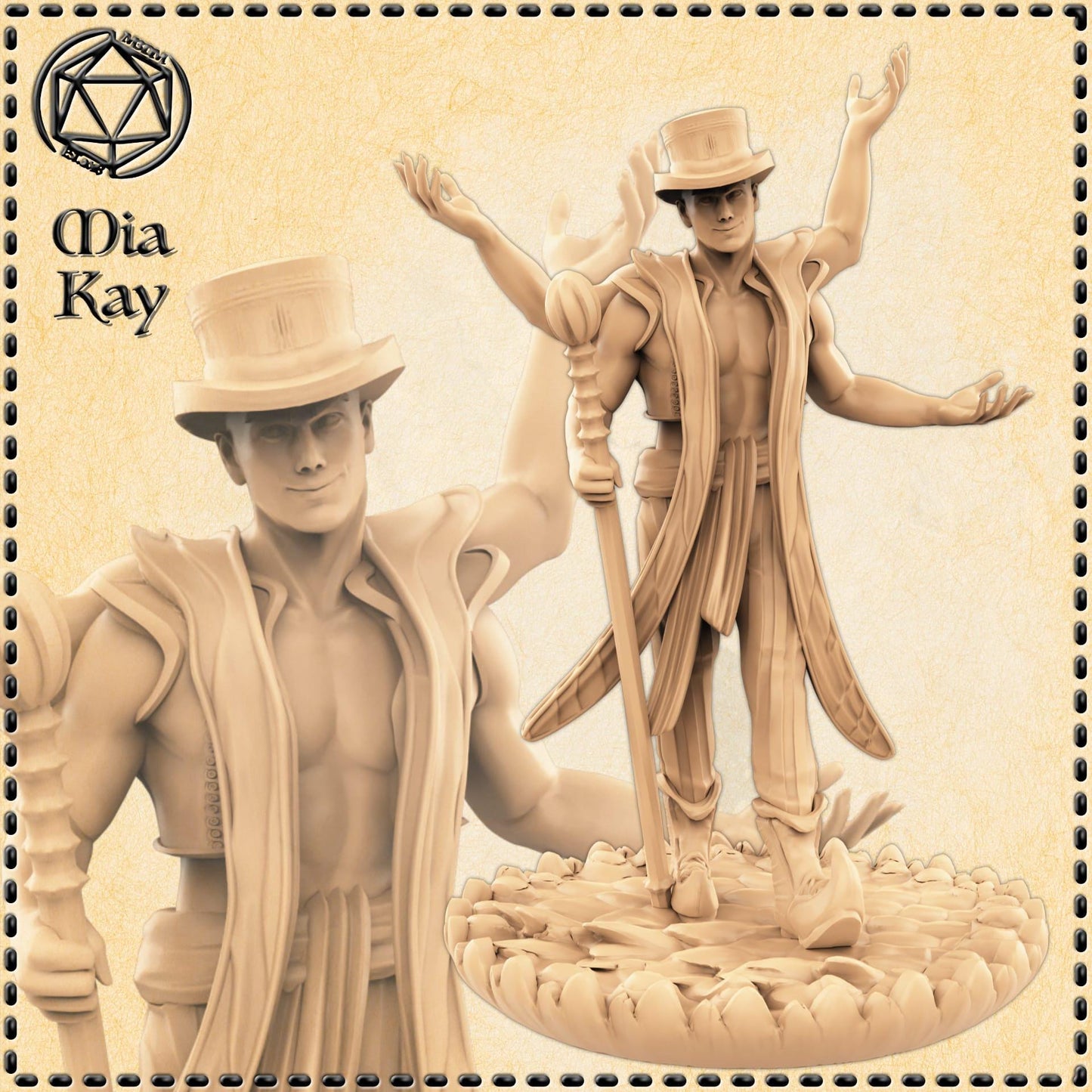 Circus Ringmaster Human and Mutant miniature by M3DM
