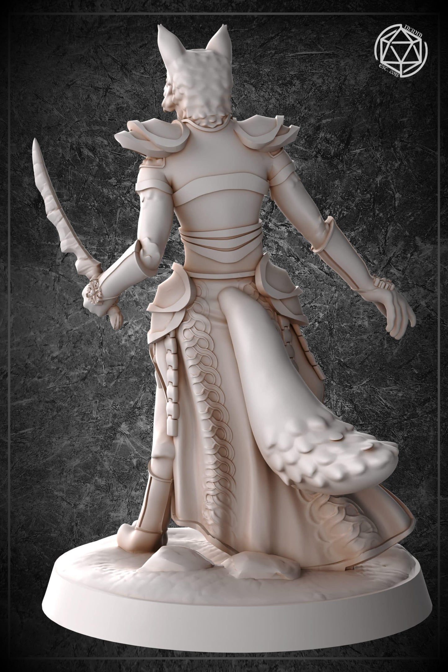 Foxfolk Female Fighter miniature by M3DM