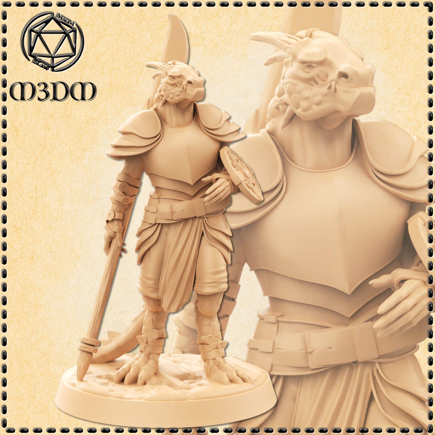 Dragonborn Cleric miniature by M3DM