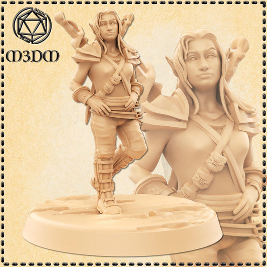 Female Halfling Rogue miniature by M3DM