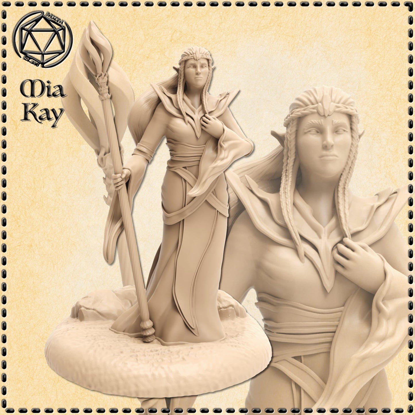 Elven Sorceress miniature by M3DM