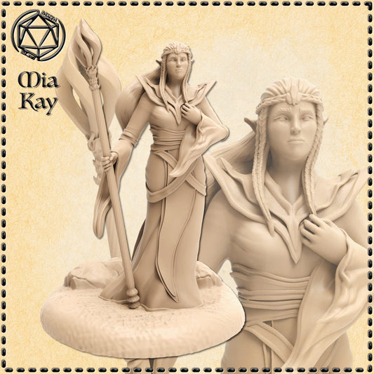 Elven Sorceress miniature by M3DM