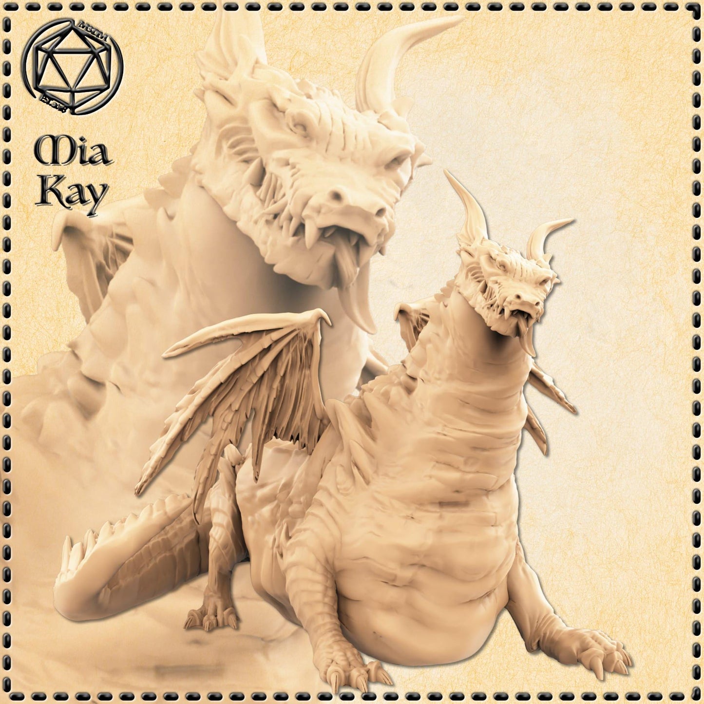 Fat Dragon miniature by M3DM