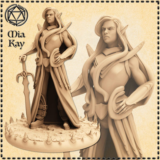Female Elf Paladin miniature by M3DM
