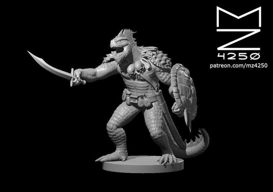Lizardfolk Bandit Captain miniature by MZ4250