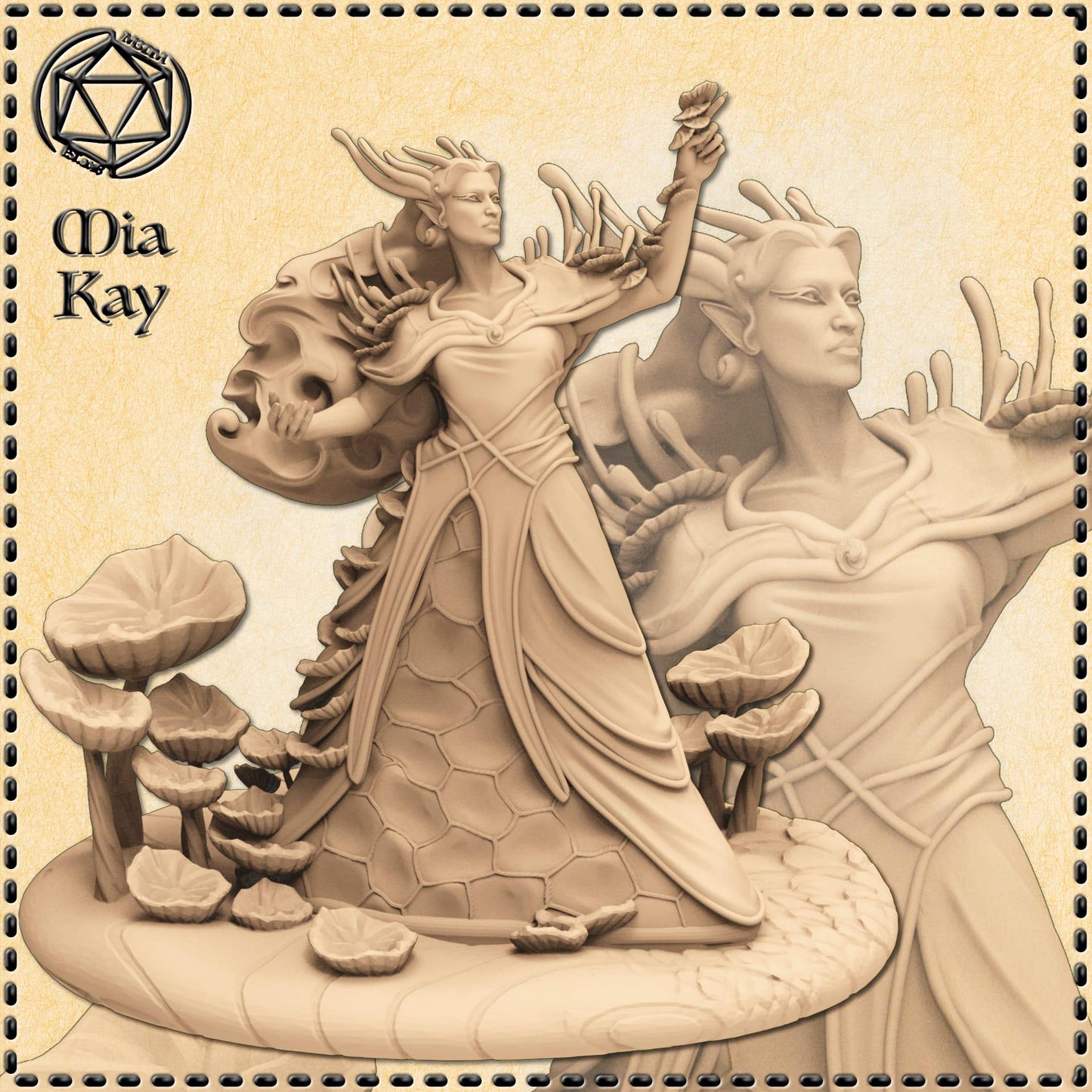 Mushroom Queen miniature by M3DM