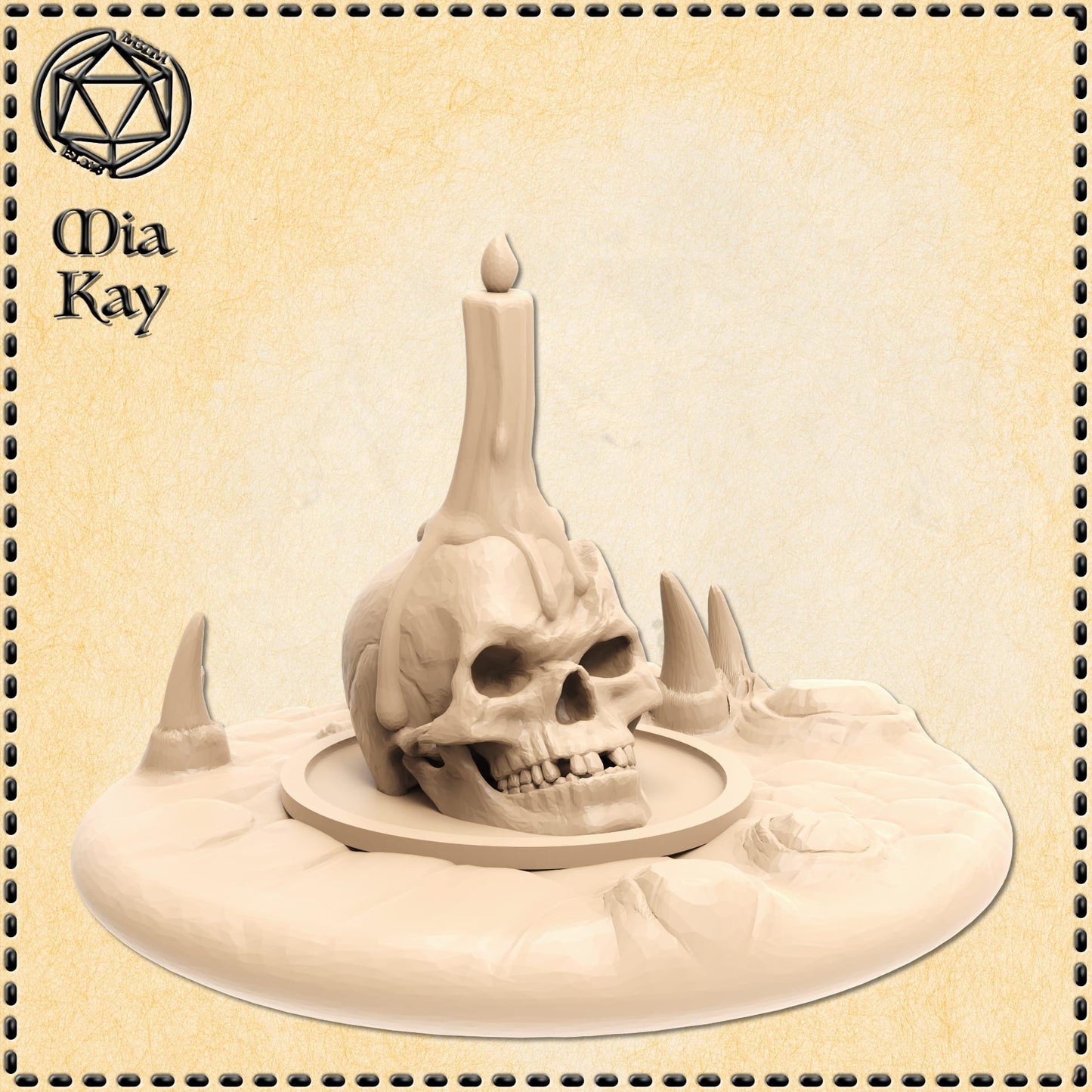 Skull with Candles miniature by M3DM