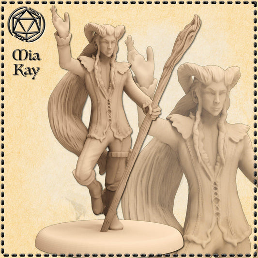 Tiefling Warlock miniature by M3DM