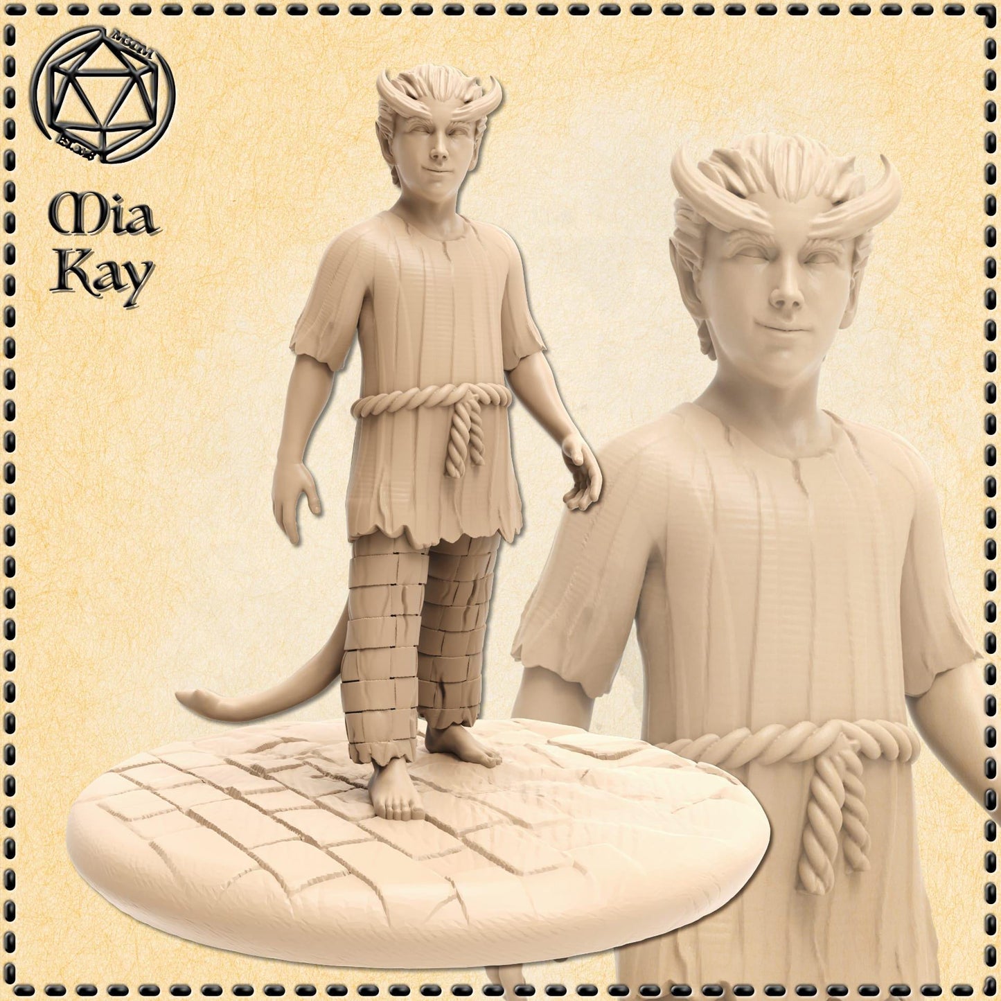 Tiefling Commoner Child miniature by M3DM
