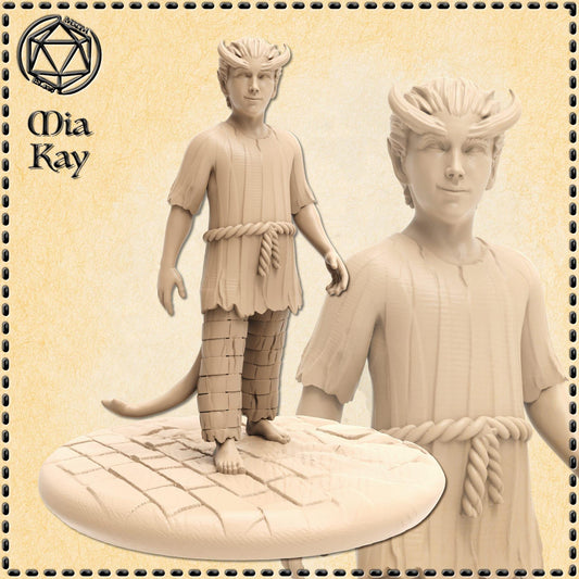Tiefling Commoner Child miniature by M3DM