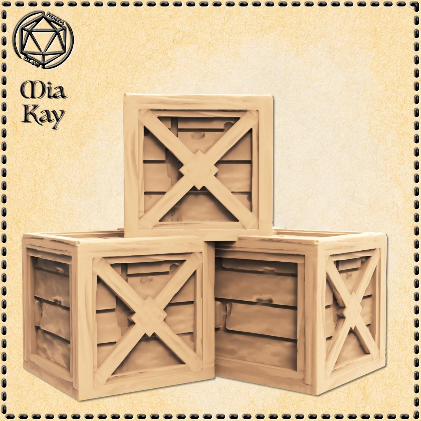 Crate Pile miniature by M3DM