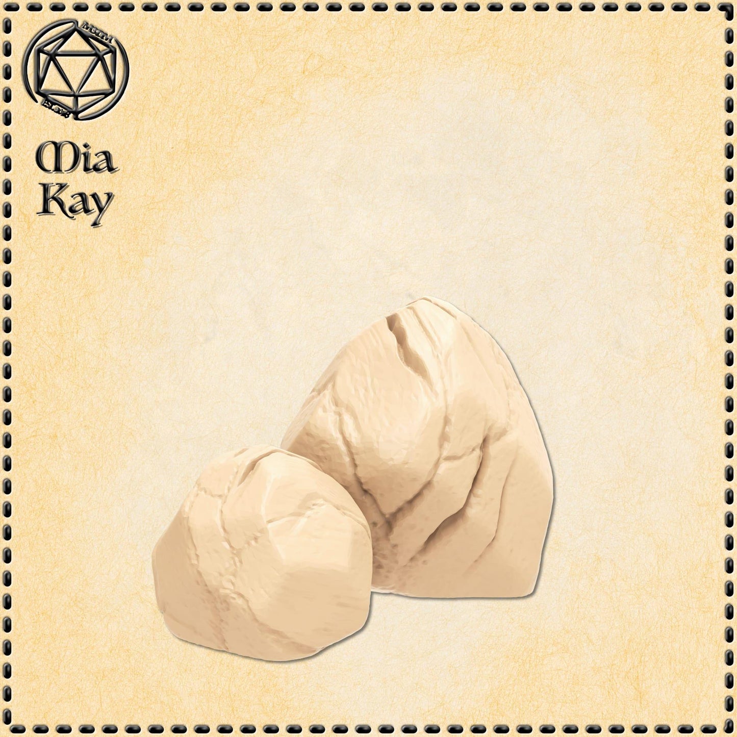 Set of 3 Rocks miniature by M3DM