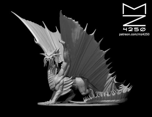 Gold Dragon Ancient Adult Young Wyrmling miniature by MZ4250