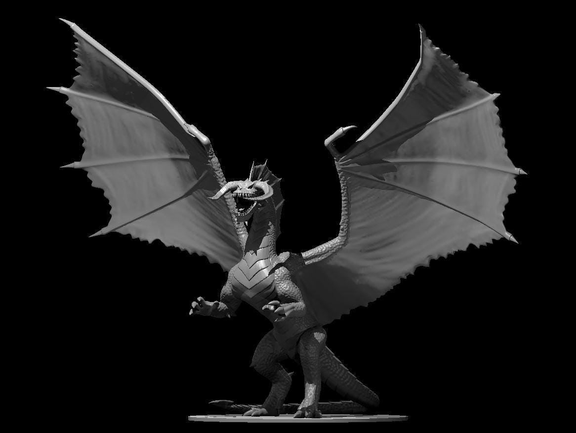 Black Dragon Ancient Adult Young Wyrmling miniature by MZ4250
