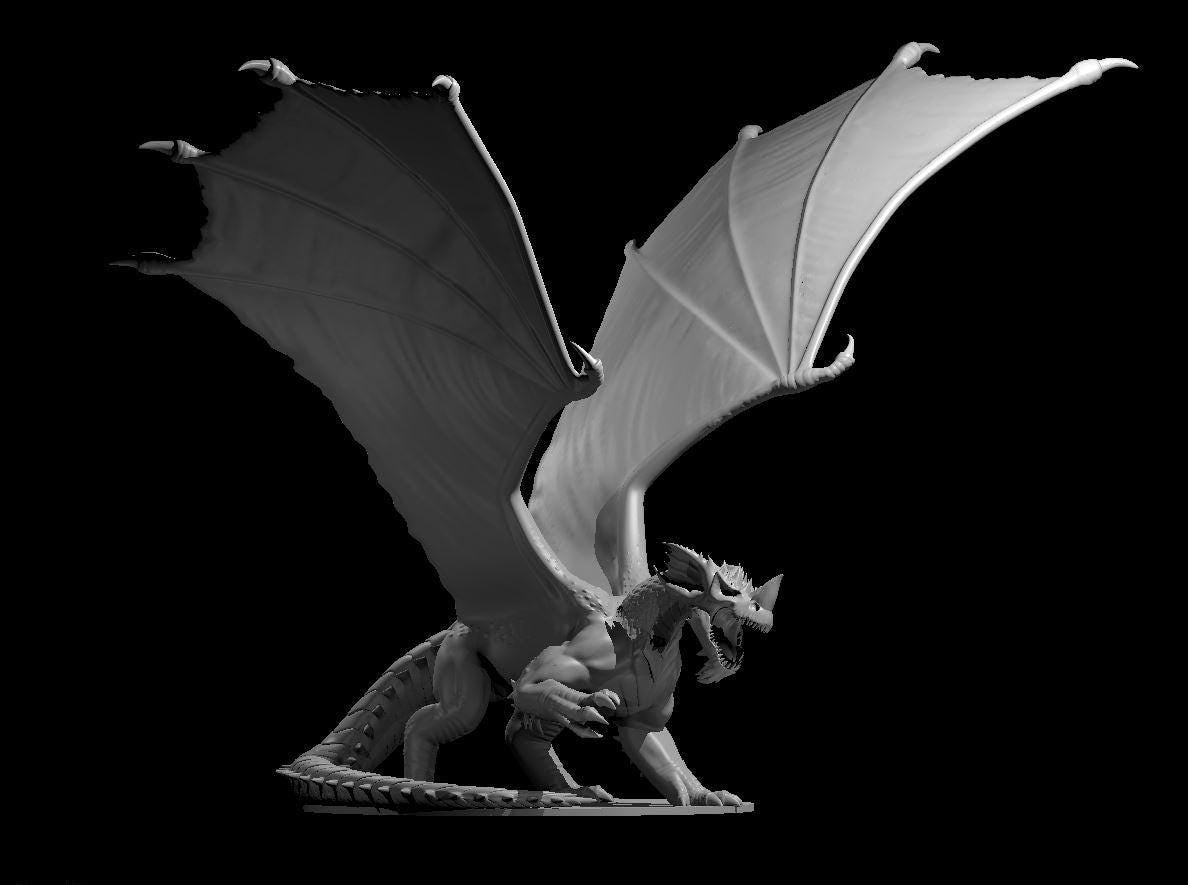 Blue Dragon Ancient Adult Young Wyrmling miniature by MZ4250