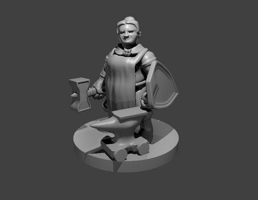 Female Dwarf Blacksmith miniature by MZ4250