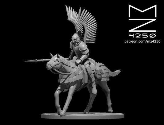 Winged Mounted Knight miniature by MZ4250