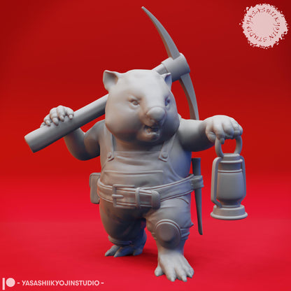 Wombat Folk miniature by Yasashii Kyojin Studio