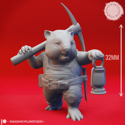 Wombat Folk miniature by Yasashii Kyojin Studio