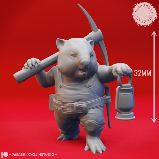 Wombat Folk miniature by Yasashii Kyojin Studio