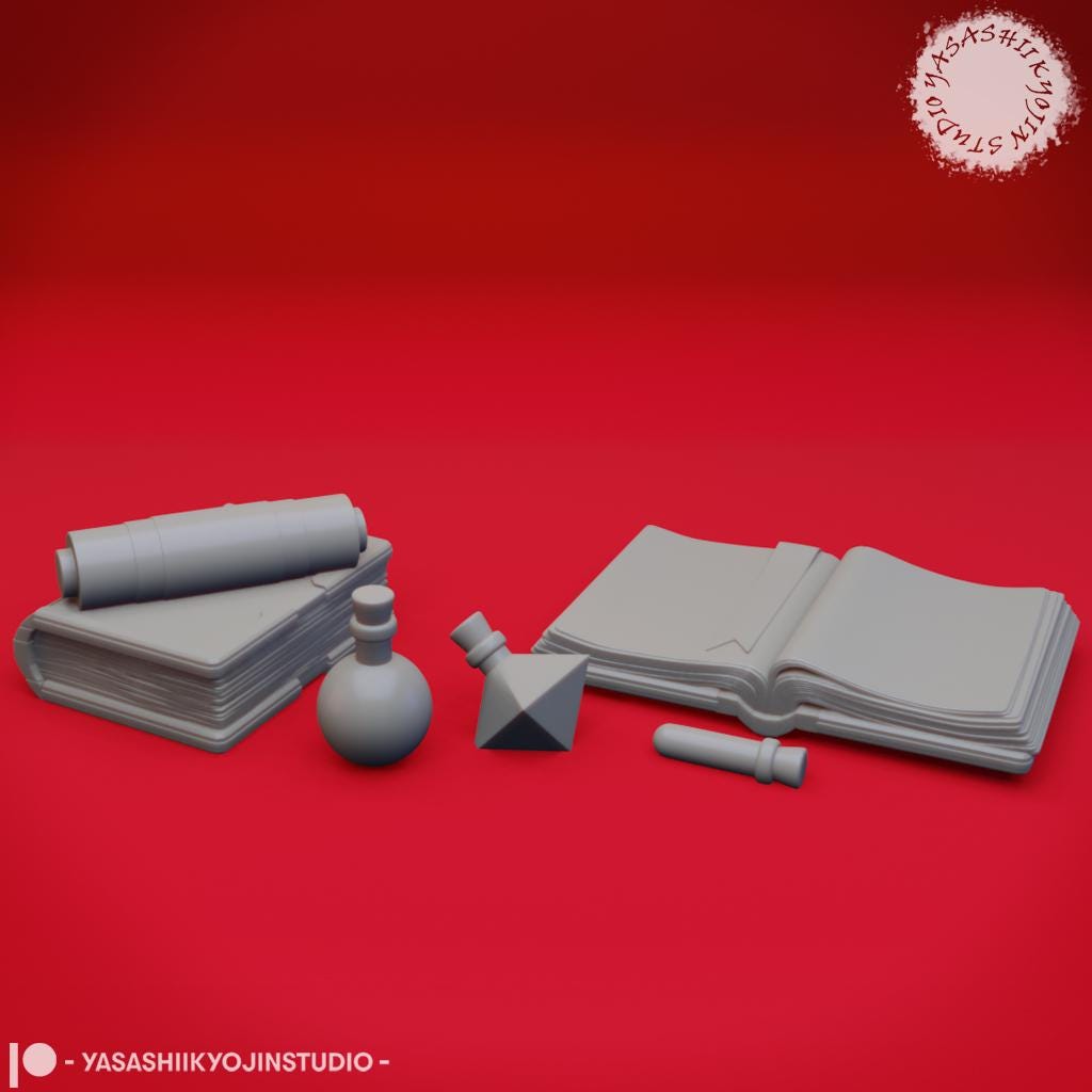Book terrain miniature by Yasashii Kyojin Studio