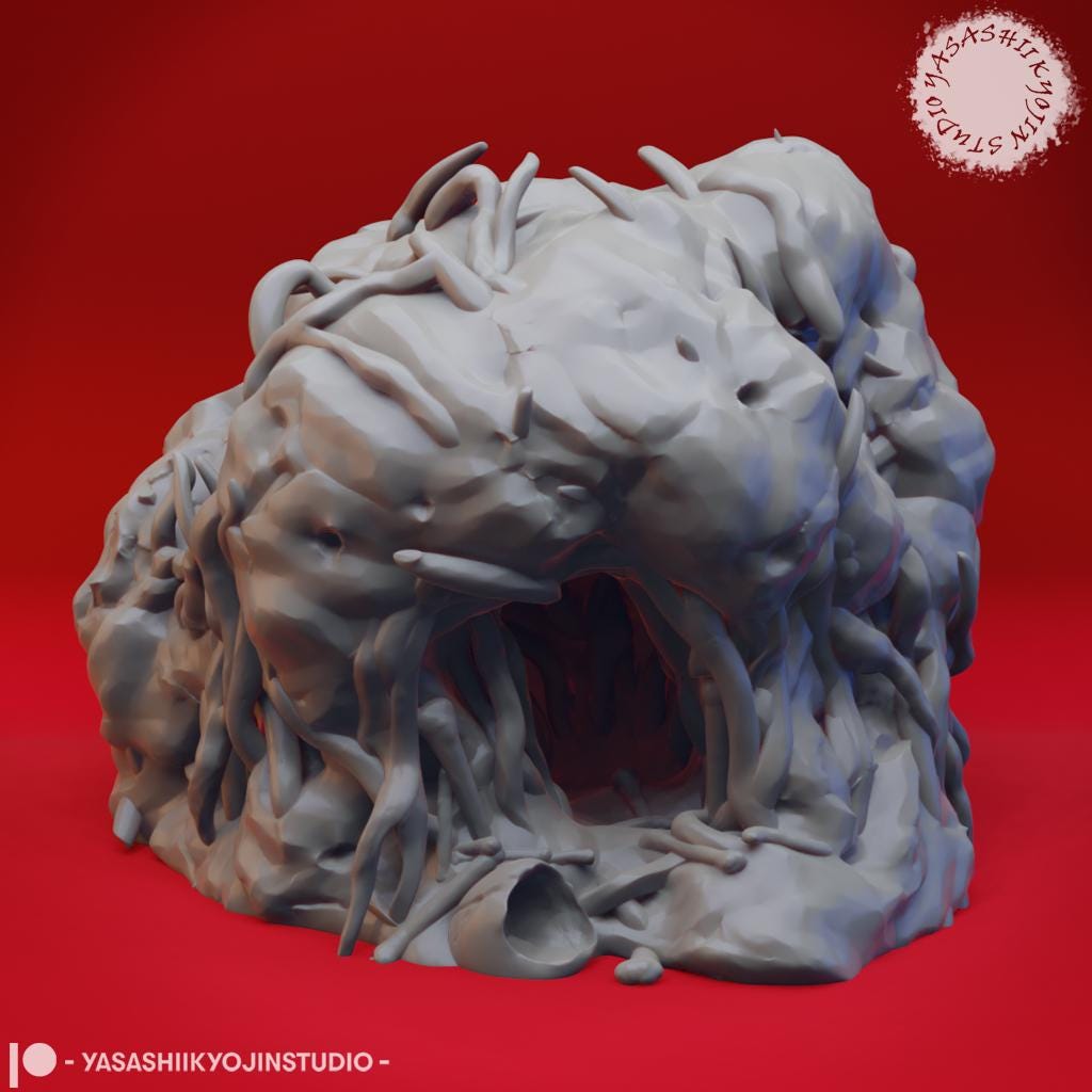 Monster nest terrain miniature by Yasashii Kyojin Studio