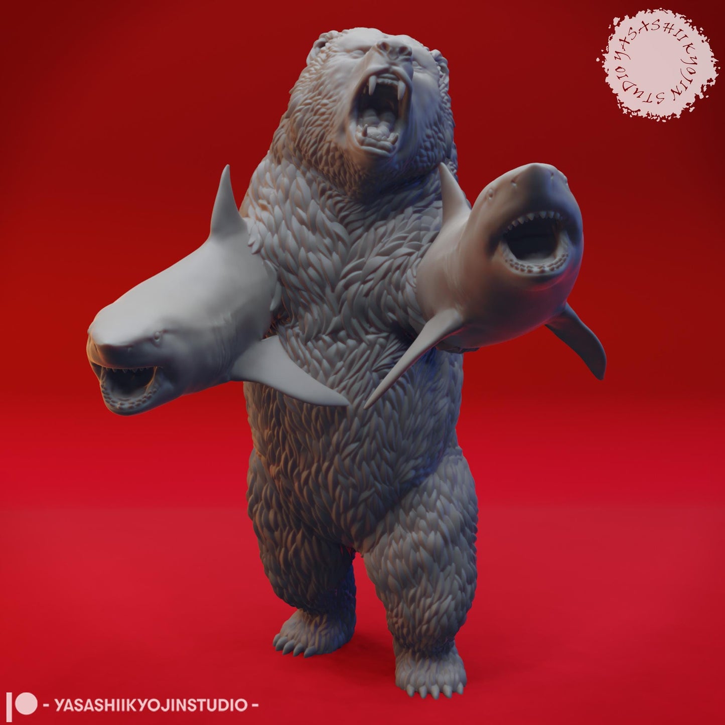 Sharkenbear miniature by Yasashii Kyojin Studio