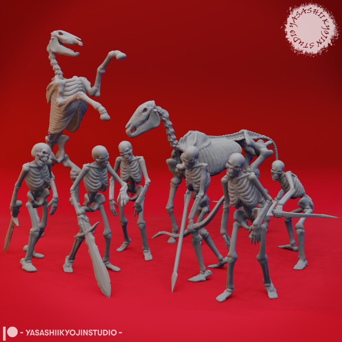 Skeleton miniatures by Yasashii Kyojin Studio