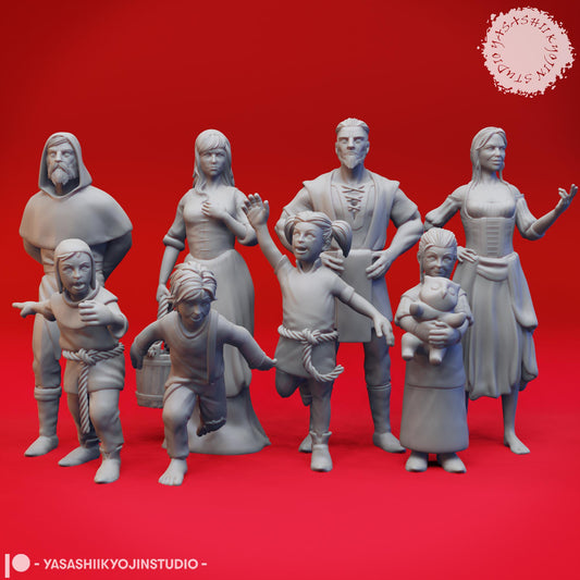 Townsfolk pack miniature by Yasashii Kyojin Studio