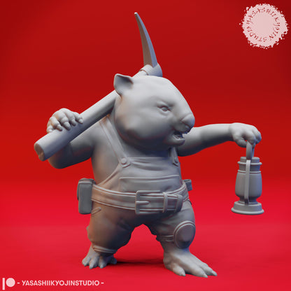 Wombat Folk miniature by Yasashii Kyojin Studio