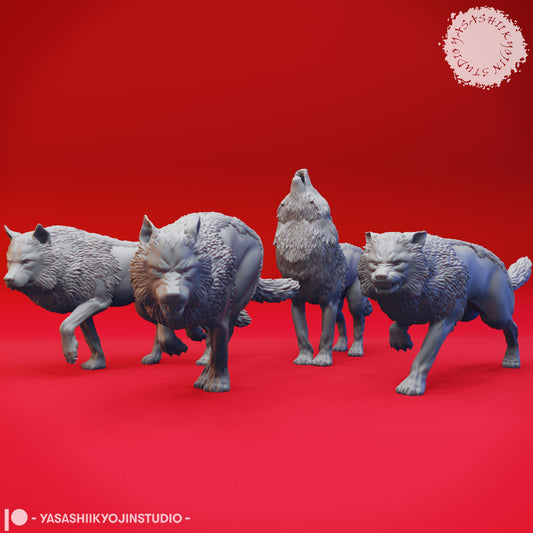 Wolf miniature by Yasashii Kyojin Studio