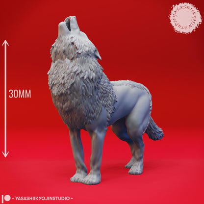 Wolf miniature by Yasashii Kyojin Studio