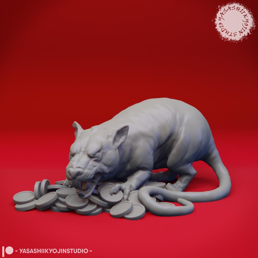 Giant rat miniature by Yasashii Kyojin Studio