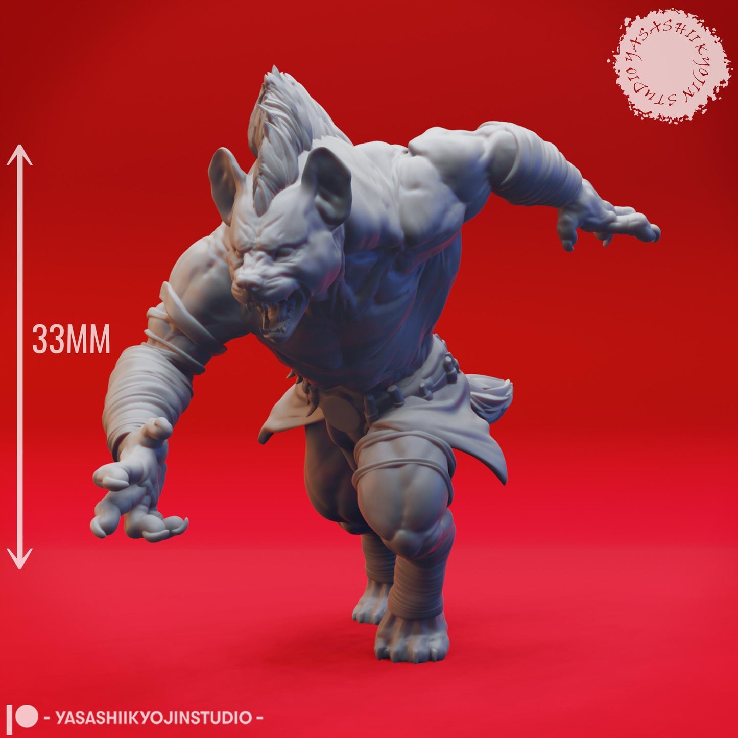 Gnoll miniature by Yasashii Kyojin Studio