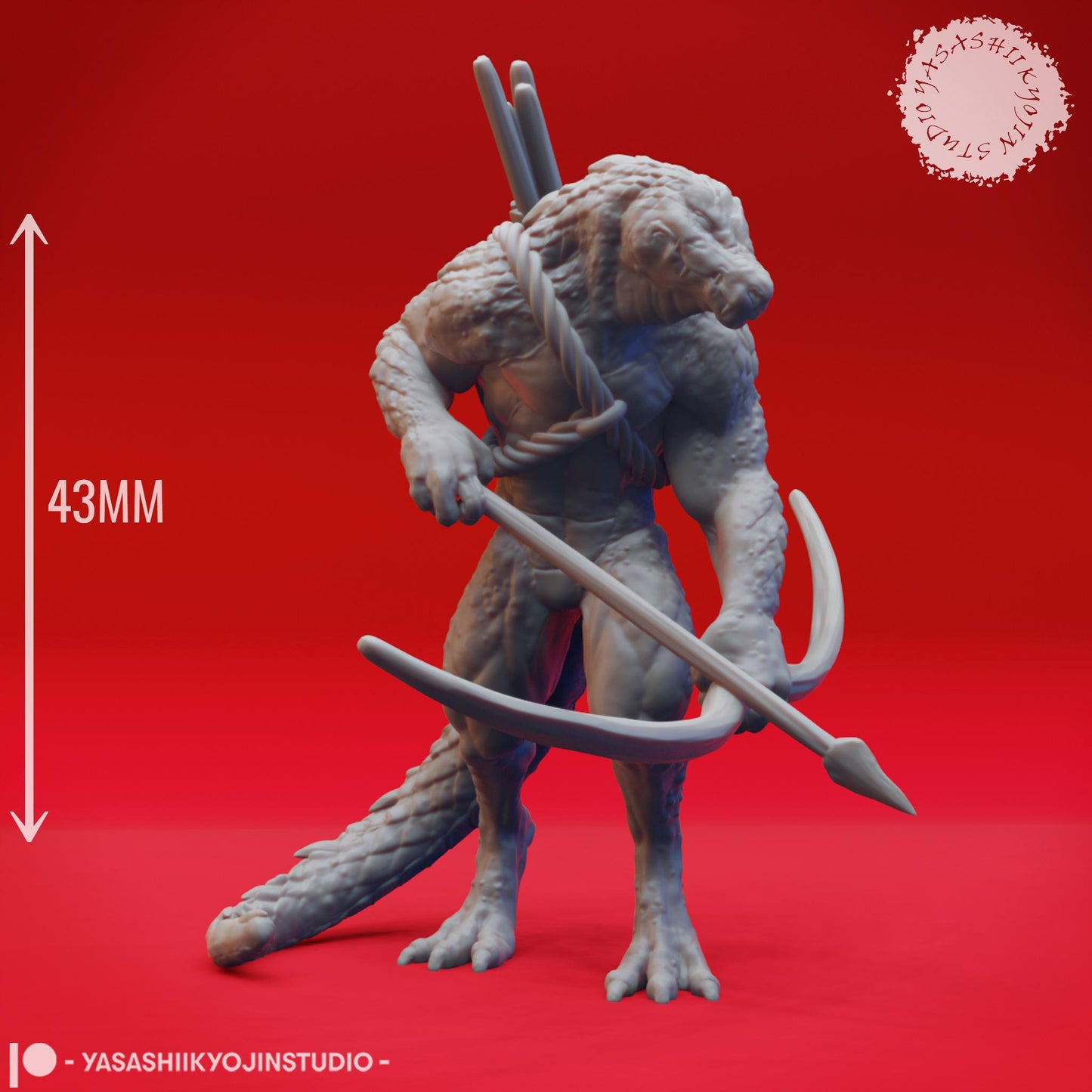 Lizardfolk miniature by Yasashii Kyojin Studio