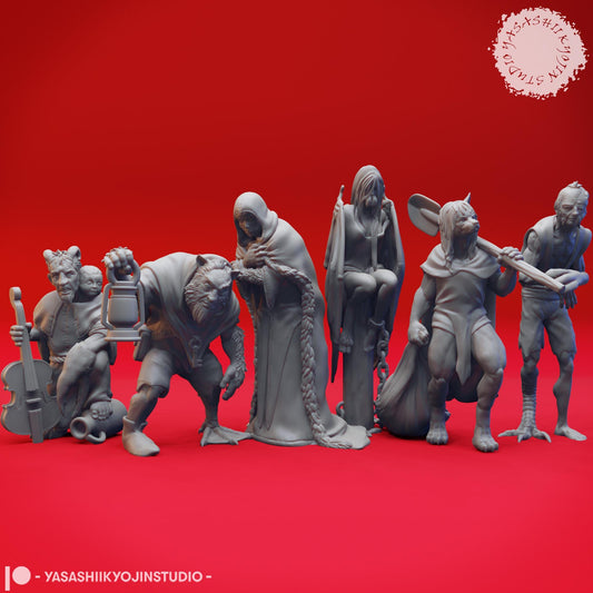 Mongrel Folk set 1 miniature by Yasashii Kyojin Studio