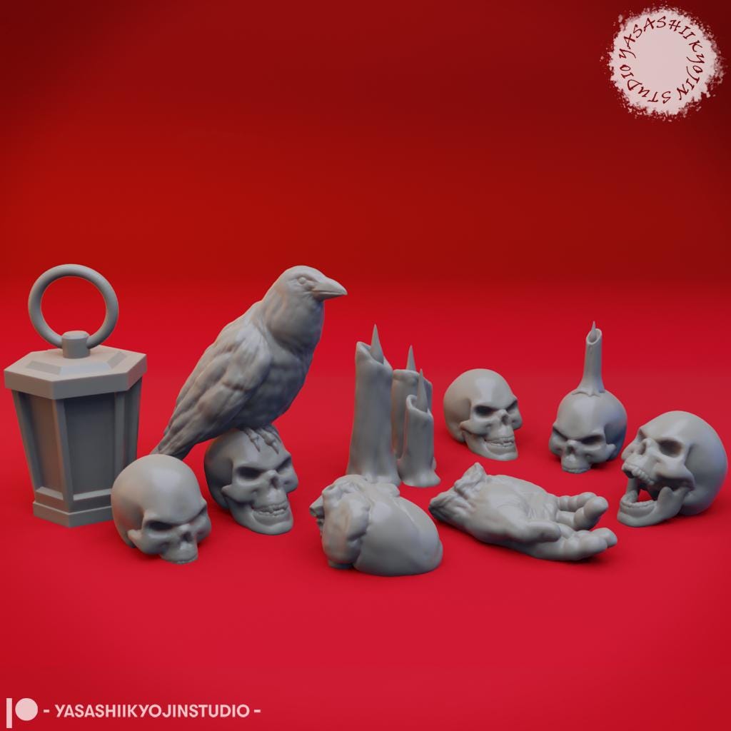 Graveyard terrain miniature by Yasashii Kyojin Studio