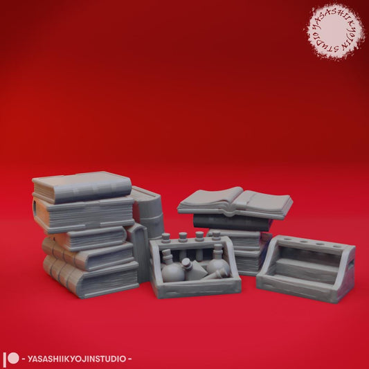 Book terrain miniature by Yasashii Kyojin Studio
