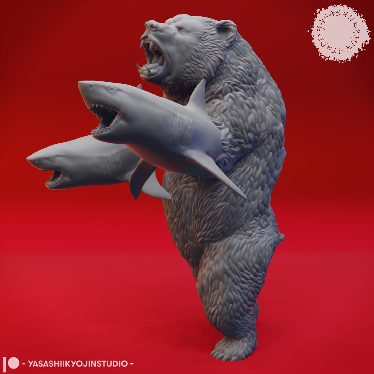 Sharkenbear miniature by Yasashii Kyojin Studio