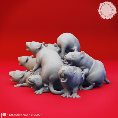 Swarm of rats miniature by Yasashii Kyojin Studio