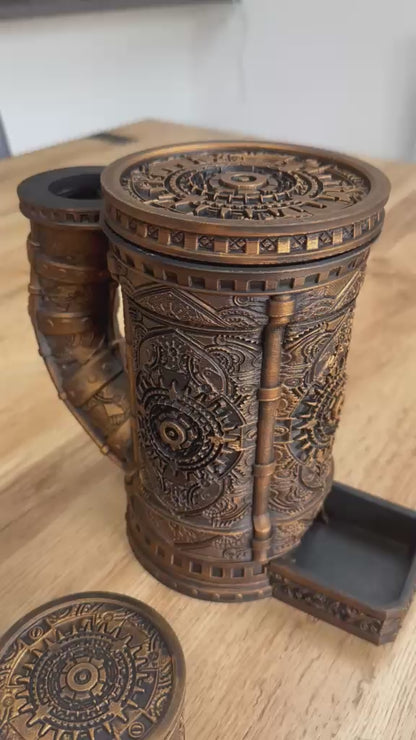 Clockwork Tankard Dice Tower and Dice Box by Fates End